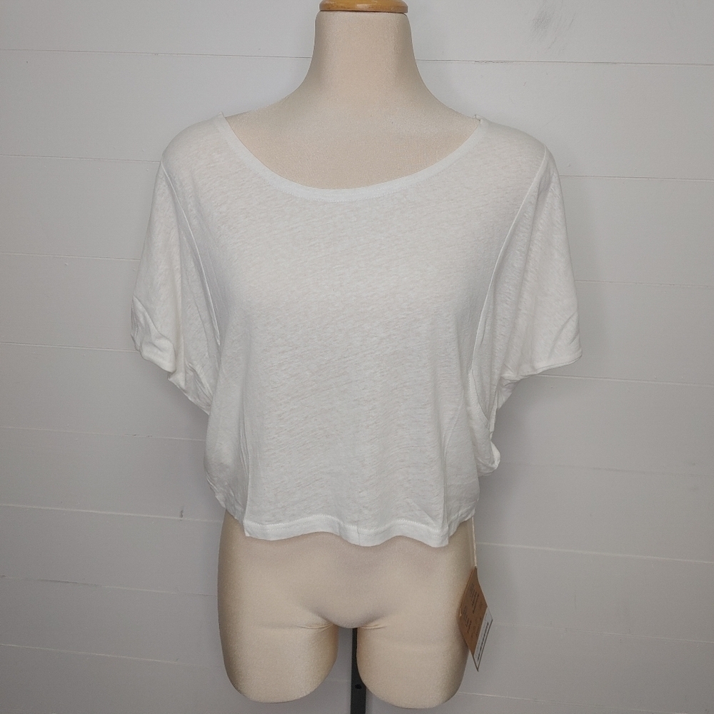 The Earth Collection linen & cotton cropped tee